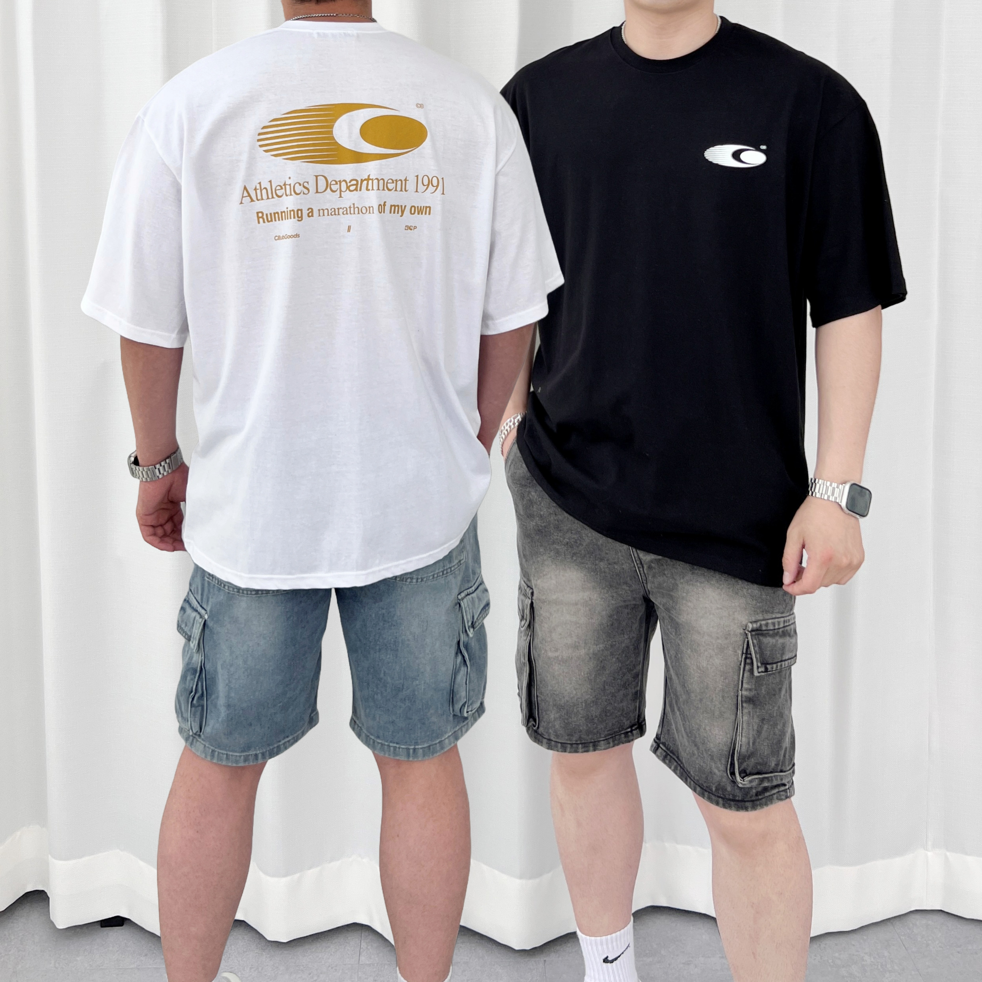 1+1 반타 RG 1991 로고 박스핏 오버핏 레터링 라운드 반팔티 - 상품 이미지