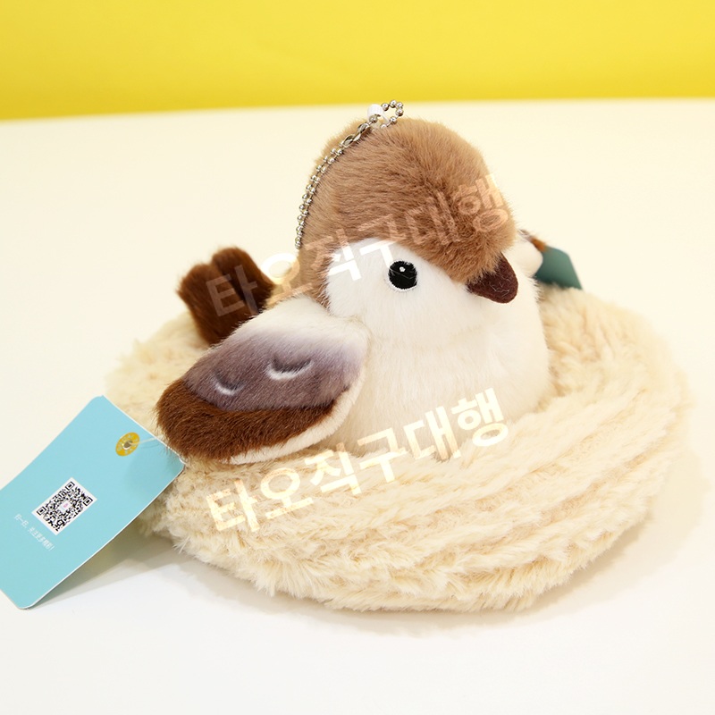 참새인형 소품 새모형 뱁새인형 아이인형 귀여운 장식 새인형 인형쿠션 인테리어 - 상세 이미지 4