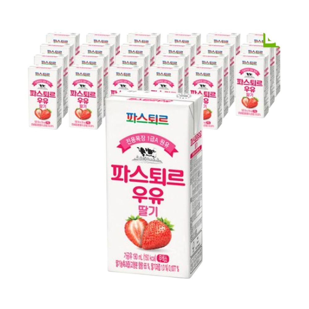 24팩 파스퇴르 멸균 딸기우유 과일맛우유 어린이음료 송르둔 : 한국세명유통