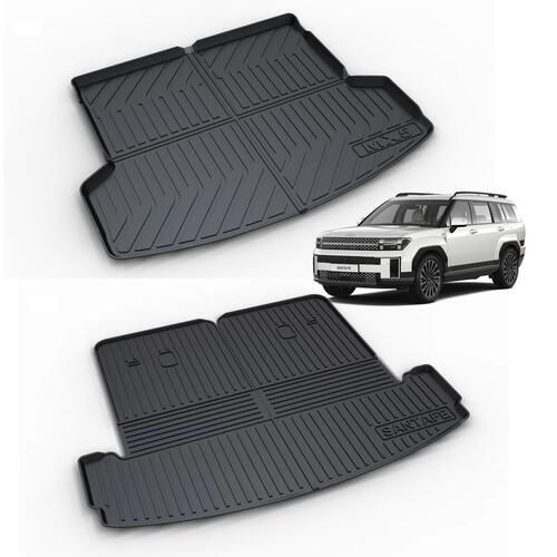 현대 디올뉴 싼타페 MX5 카본 풀커버 3D 방수 오염방지 논슬립 차박 차량용 트렁크매트(호환)