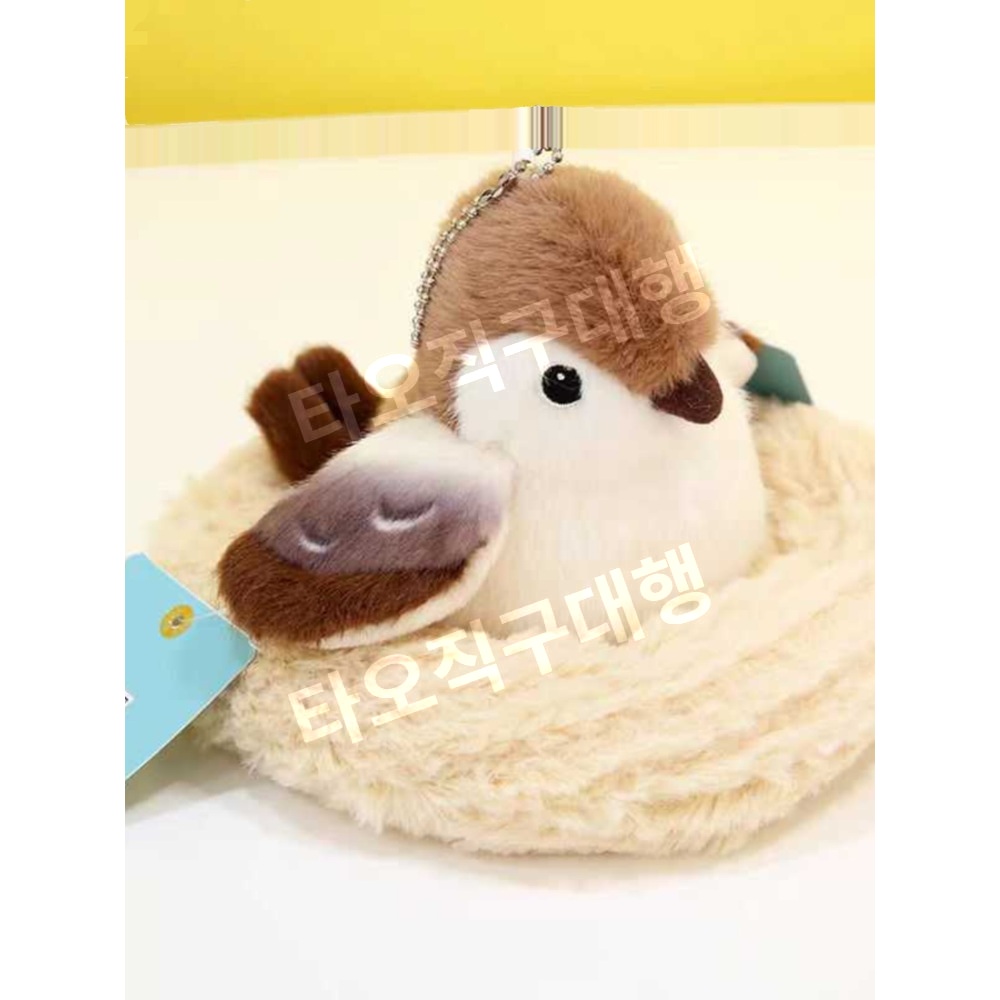 참새인형 장식 뱁새인형 참새모형 새인형 귀여운 아이인형 새모형 인형쿠션 오목눈이 - 상품 이미지