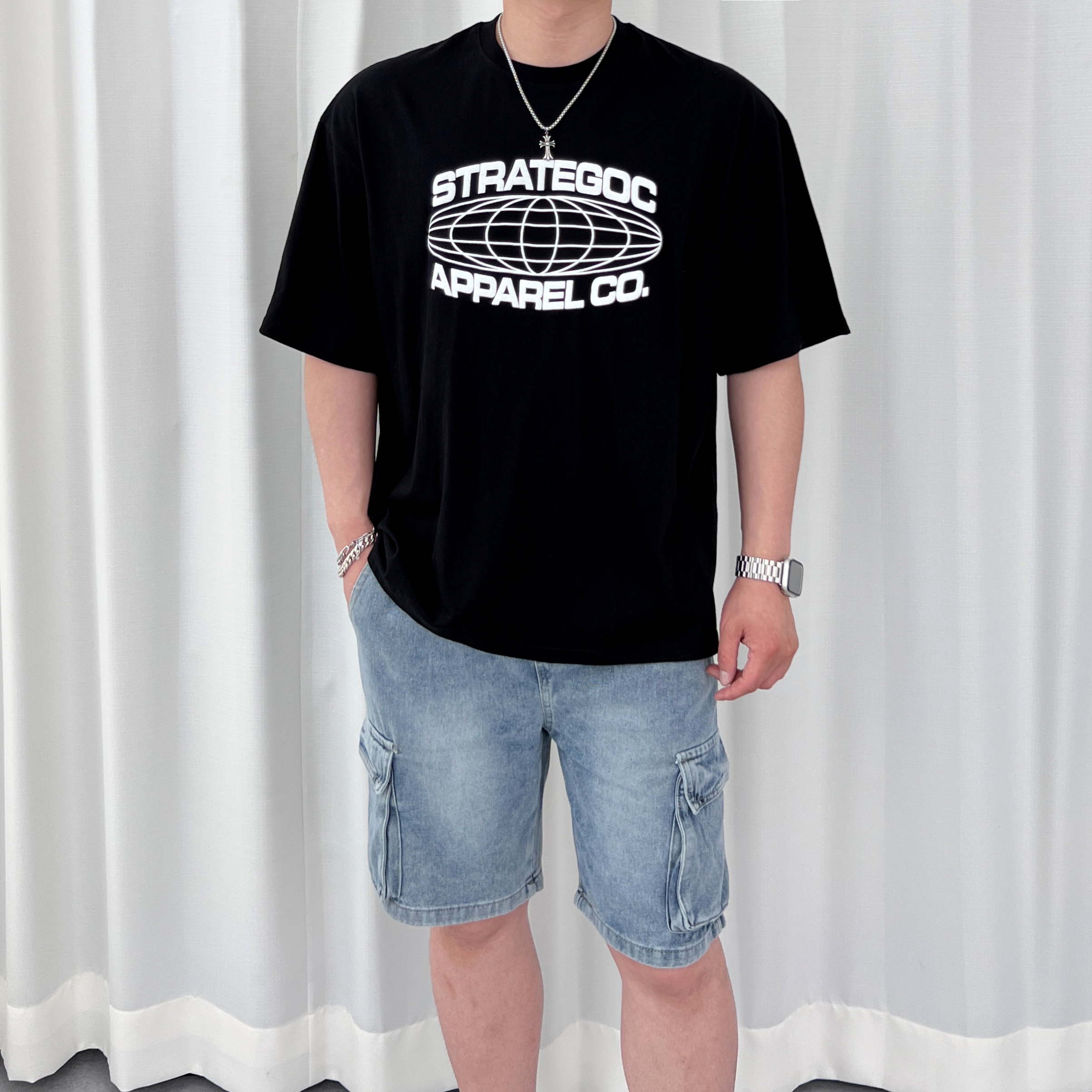 1+1 반타 RG 어패럴 로고 박스핏 오버핏 프린팅 라운드 반팔티 이미지 7