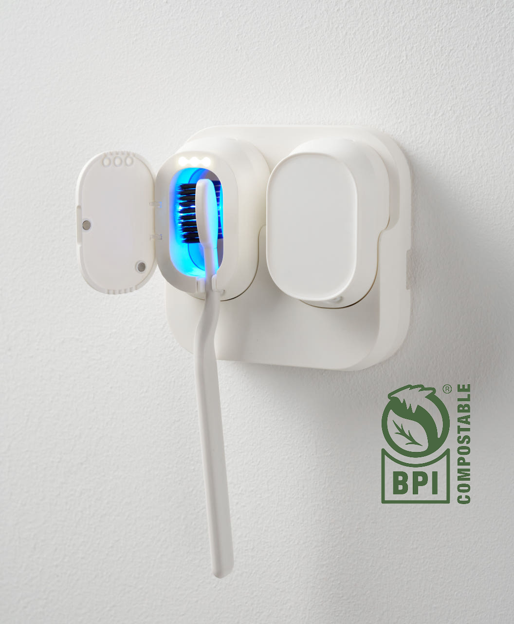 미세플라스틱 제로 프리미엄 친환경 칫솔살균기 브러쉬업 케어즈 무선 휴대용 퓨어 화이트