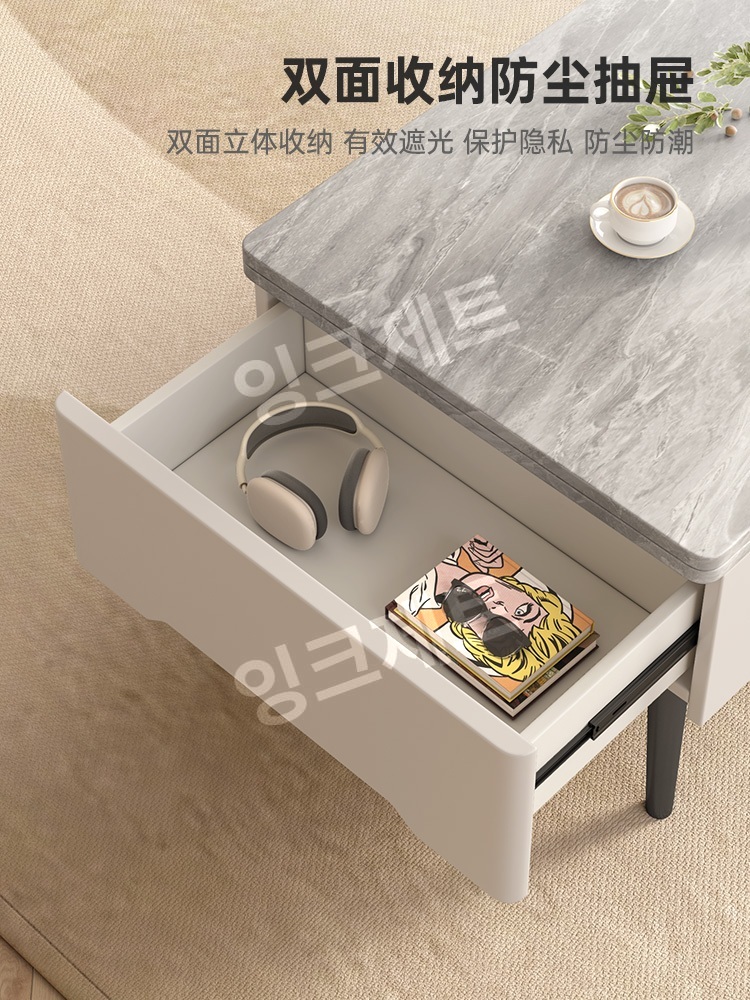 거실 리프트업테이블 쇼파 좌탁 기능성 플랩도어 업모션 제트 다기능커피테이블+1미터 전체 의상 - 상세 이미지 5