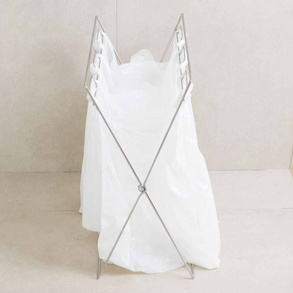 국산 스테인레스 접이식 분리수거대 3구 분리수거함 3단 재활용 쓰레기통 캠핑 휴지통