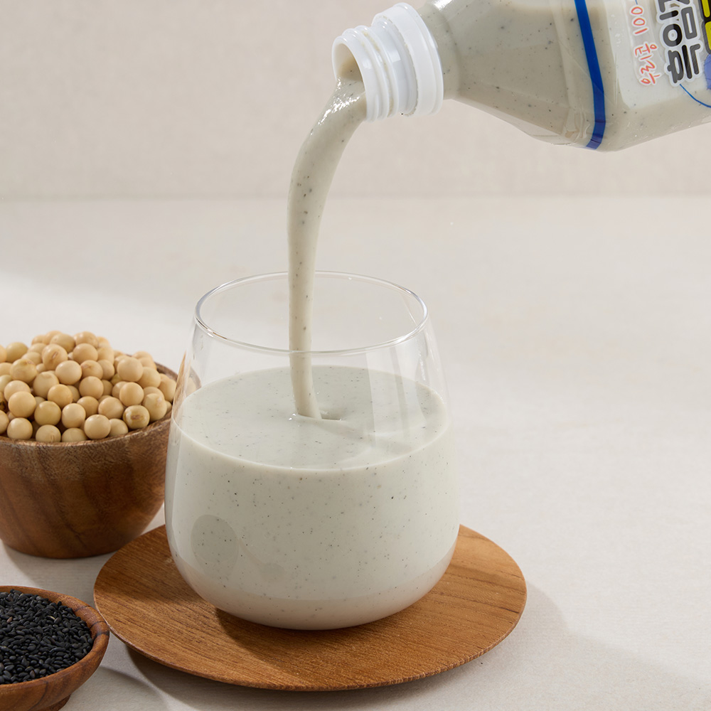 국산콩 100% 순수 콩물 3종 1L x 2병 백태 서리태 흑임자 콩국수 콩국 무가당 - 상세 이미지 5