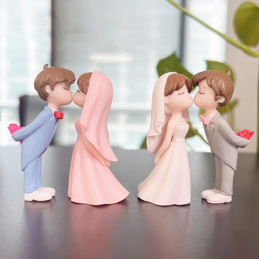 결혼 커플 웨딩드레스 턱시도 미니어처 2종 세트 테라리움 인테리어 장식 소품 - 상세 이미지 3