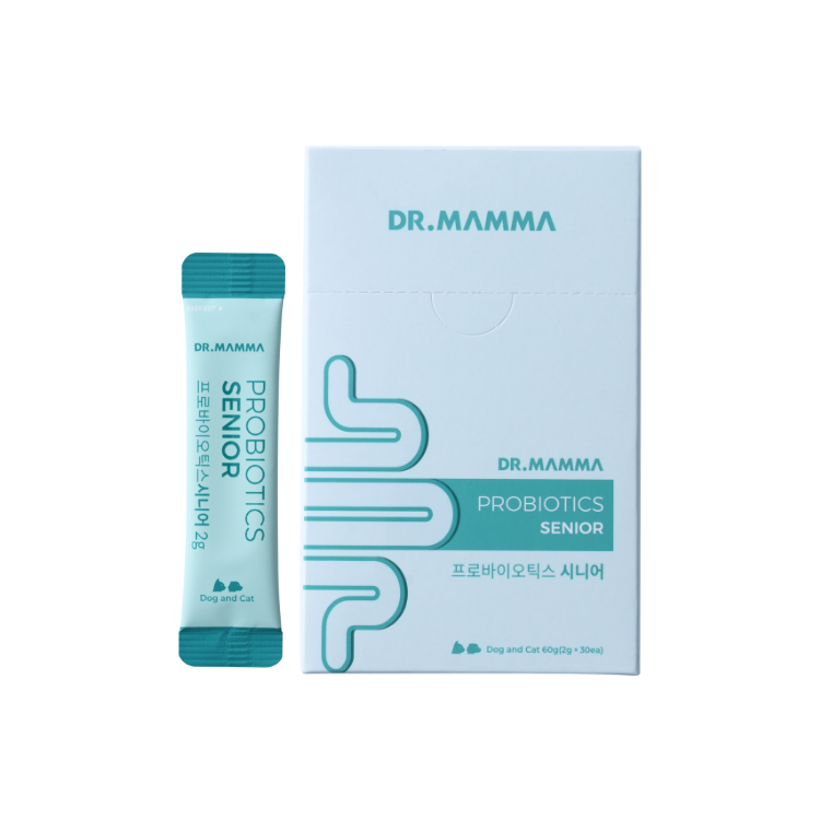 닥터맘마 강아지 고양이 시니어 유산균 노견 노묘 변비 소화 1개월분 30포 - 상품 이미지