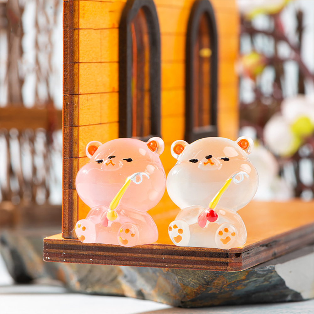 야광 낚시곰 미니어처 곰돌이 동물 테라리움 인테리어 장식 소품 - 상세 이미지 3