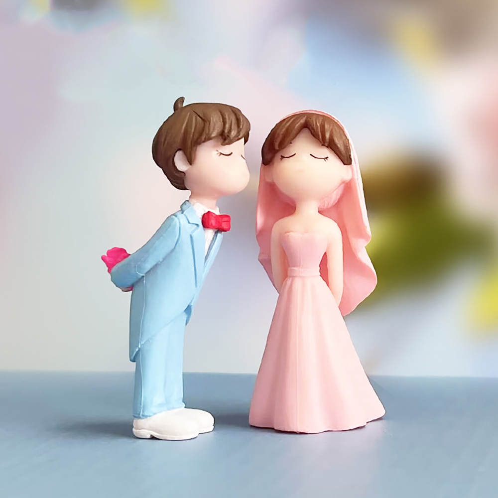 결혼 커플 웨딩드레스 턱시도 미니어처 2종 세트 테라리움 인테리어 장식 소품 - 상품 이미지