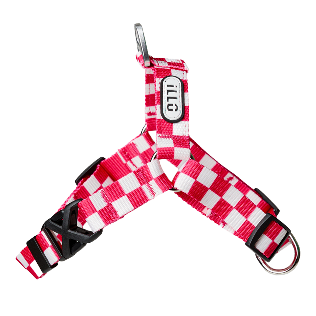 일로 하네스 (L형) 강아지 반려견 소형견 중형견 가슴줄 텐텐 핑크, M