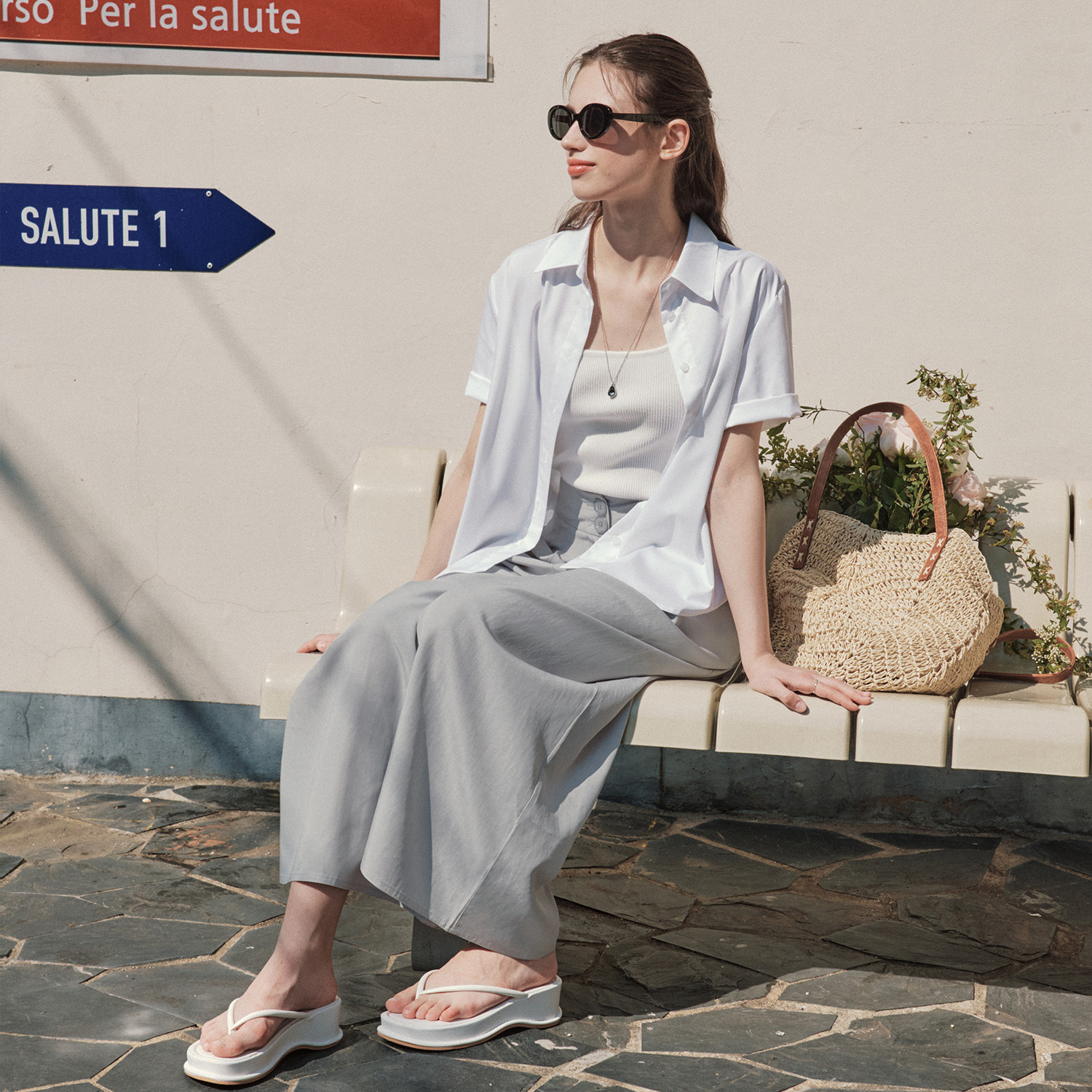 [제로스트릿] 린넨 와이드 팬츠 LINEN WIDE PANTS / GRAY - 상세 이미지 3