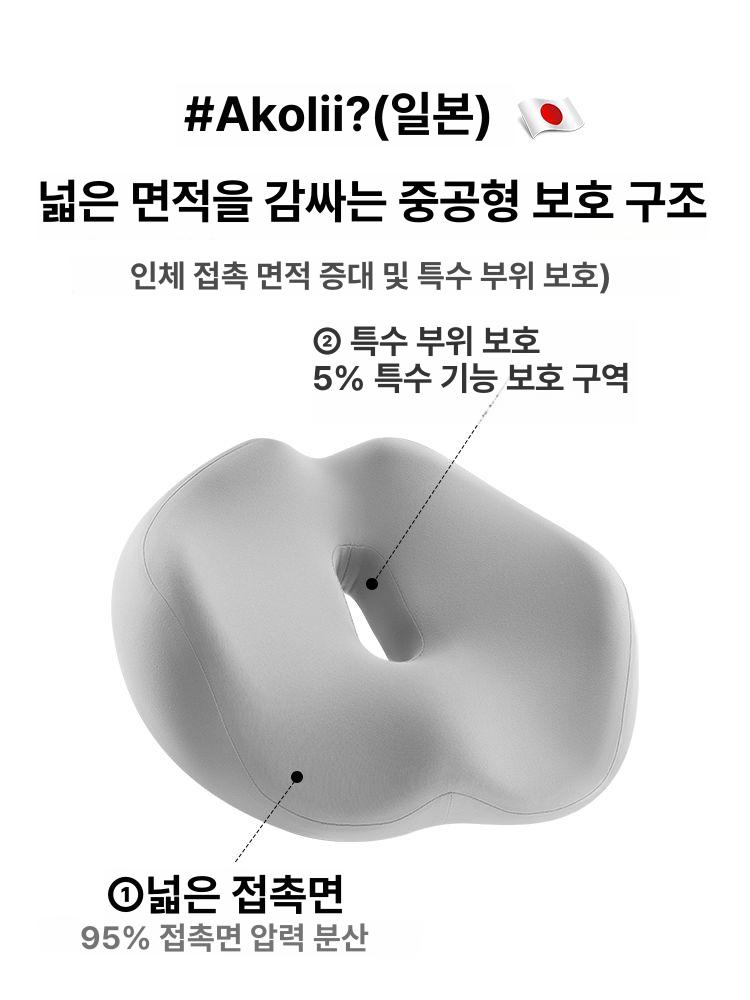 아콜리 여름용 통기성 시트쿠션 엉덩이 허리쿠션 사무실 편안한 좌석패드 메모리폼 연한 구름 회색 A - 상세 이미지 3