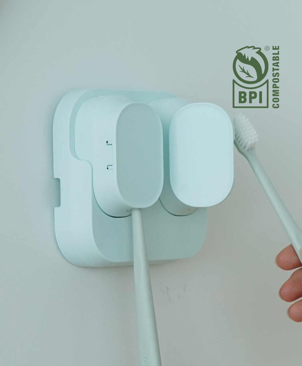 미세플라스틱 제로 프리미엄 친환경 칫솔살균기 브러쉬업 케어즈 무선 휴대용 피스타치오 그린