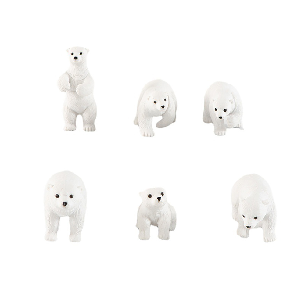 북극곰 가족 미니어처 6종 겨울 곰돌이 동물 피규어 테라리움 인테리어 장식 소품 - 상세 이미지 2