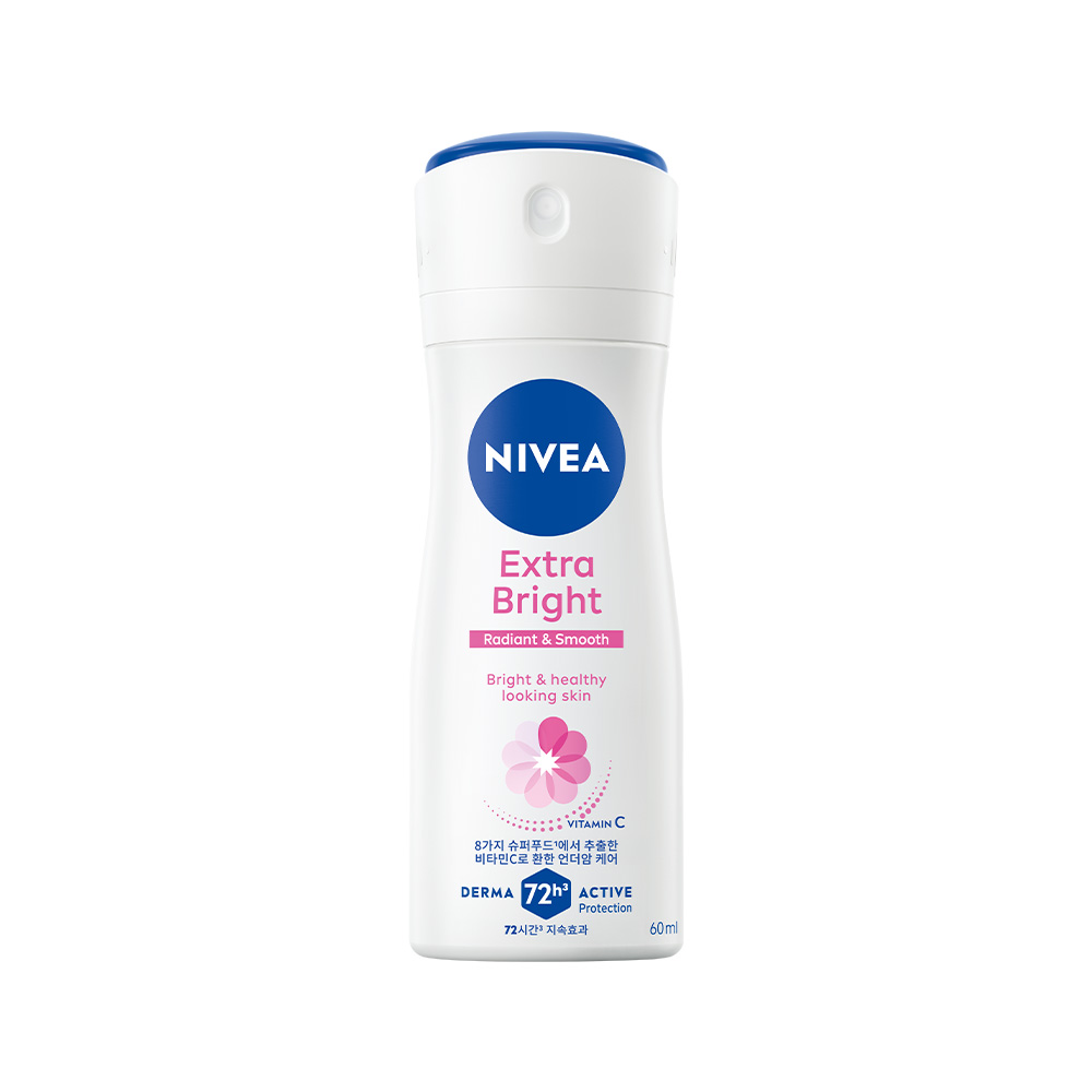 니베아 데오드란트 스프레이 엑스트라 브라이트 60ml, 1개 이미지 3
