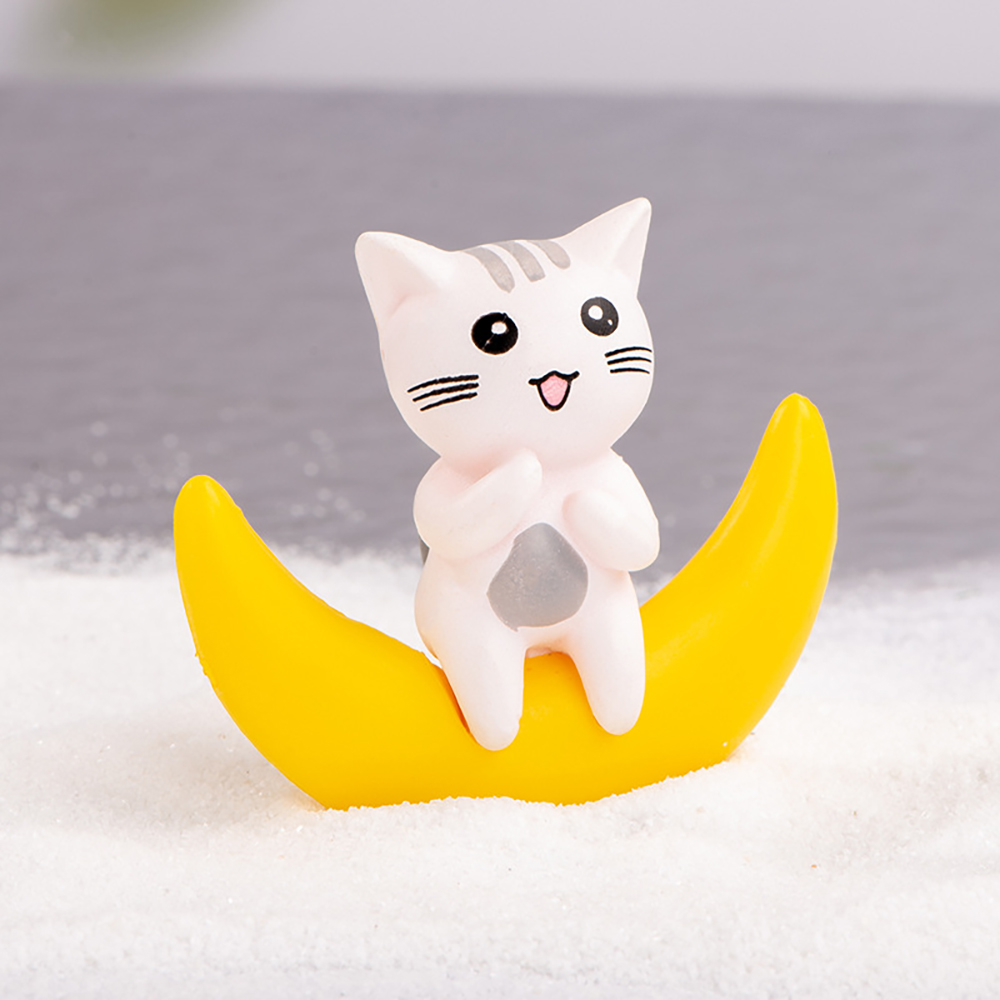 달 고양이 커플 미니어처 인테리어 장식 소품 인형 피규어 - 상세 이미지 3