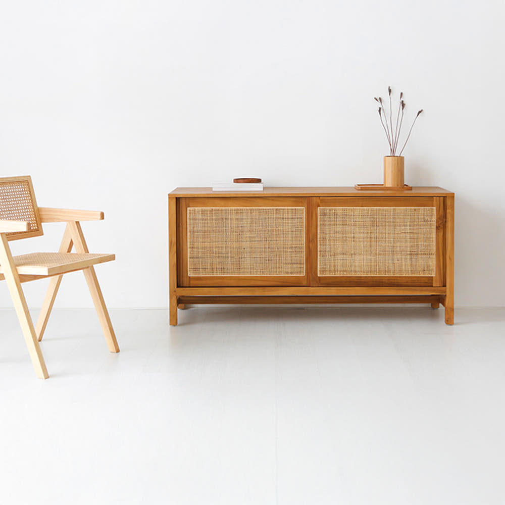 CESBON 슬라이딩 콘솔수납장 라탄 KCN005 450x1050x700mm, 1단, 8225.8338