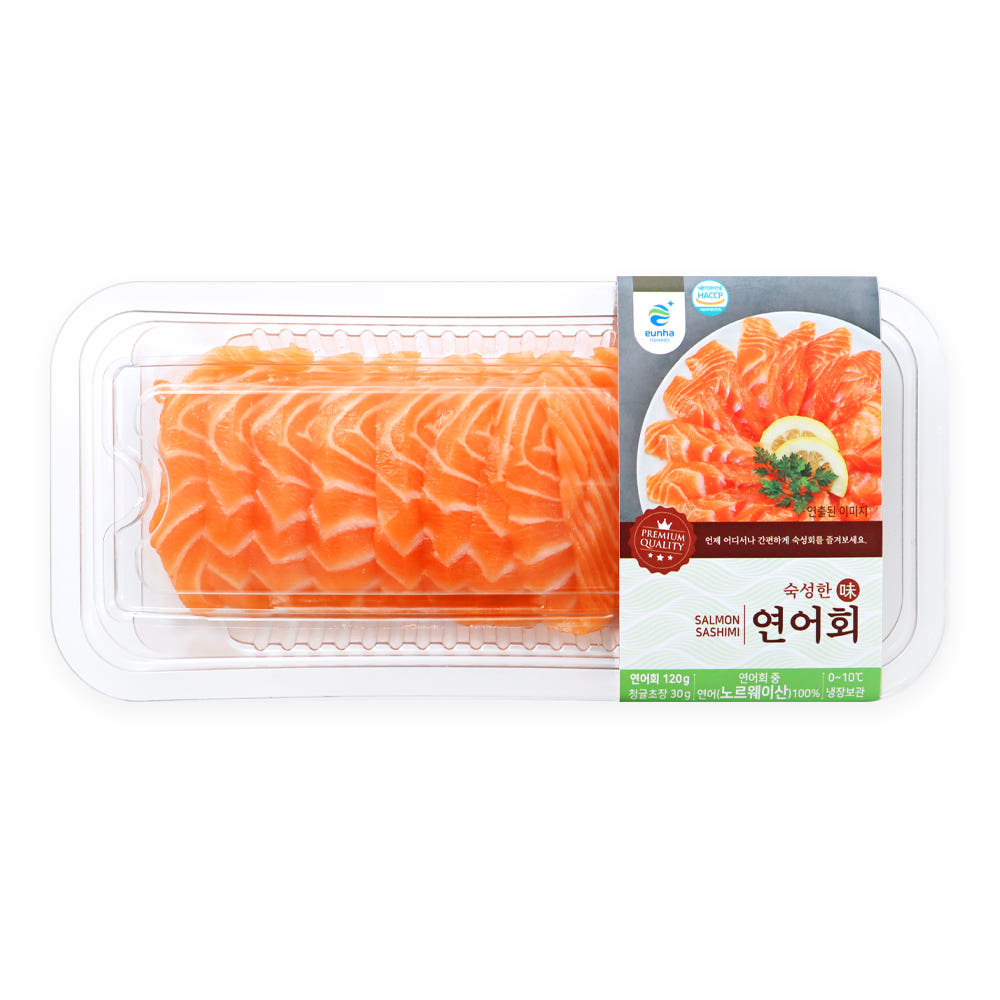 노르웨이 숙성한 연어회 필렛 연어 생연어 슬라이스 120g, 1개
