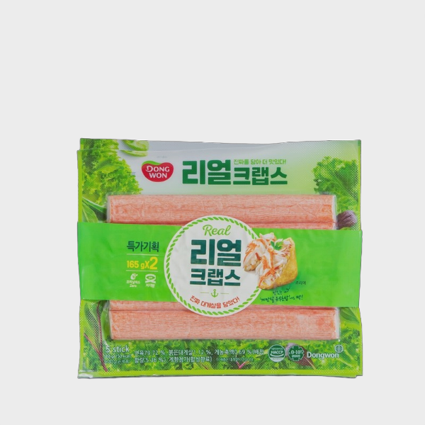 동원 리얼 크랩스 330g165gX2개입 1개 크래미간식 간식용 안주용 맛살 아이간식 : 리안팜마켓