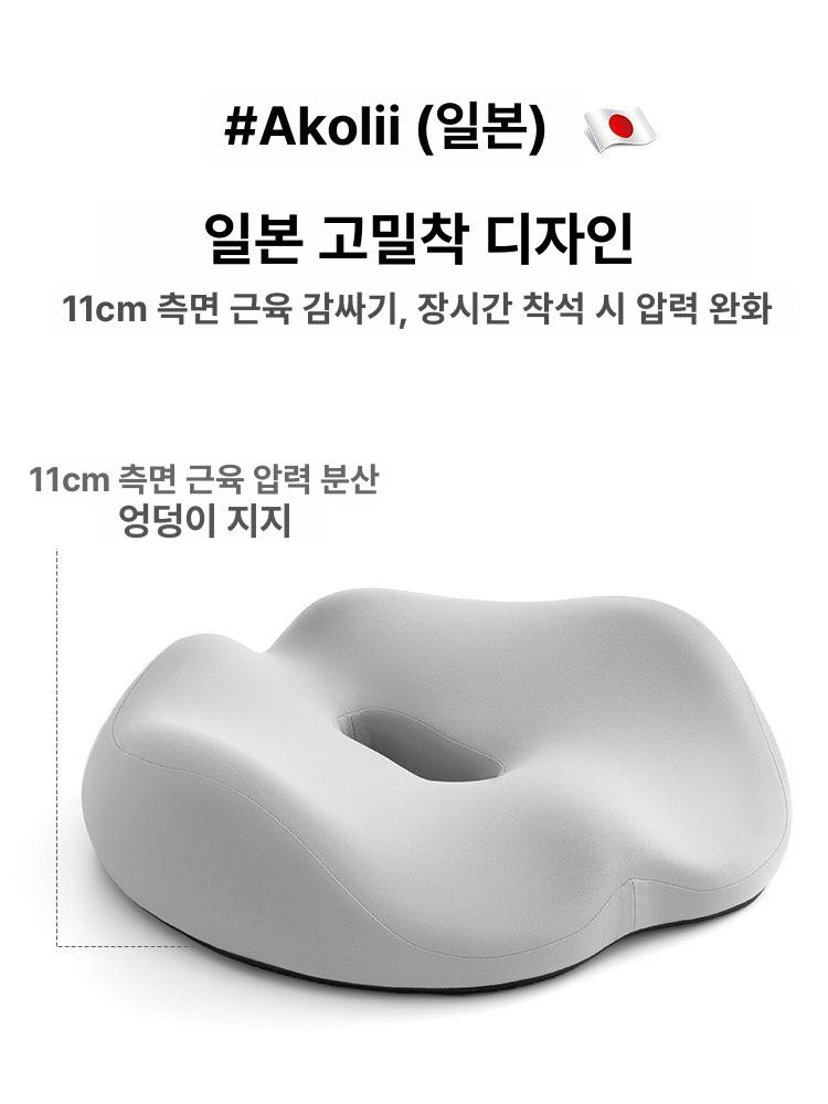 아콜리 여름용 통기성 시트쿠션 엉덩이 허리쿠션 사무실 편안한 좌석패드 메모리폼 연한 구름 회색 A - 상세 이미지 5