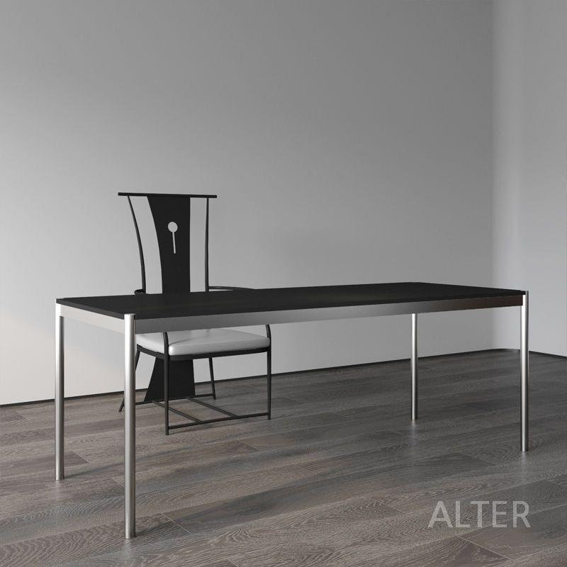 테이블 데스크 책상 서재 철제 디자인 120x60x75cm 검은색 - 상세 이미지 2