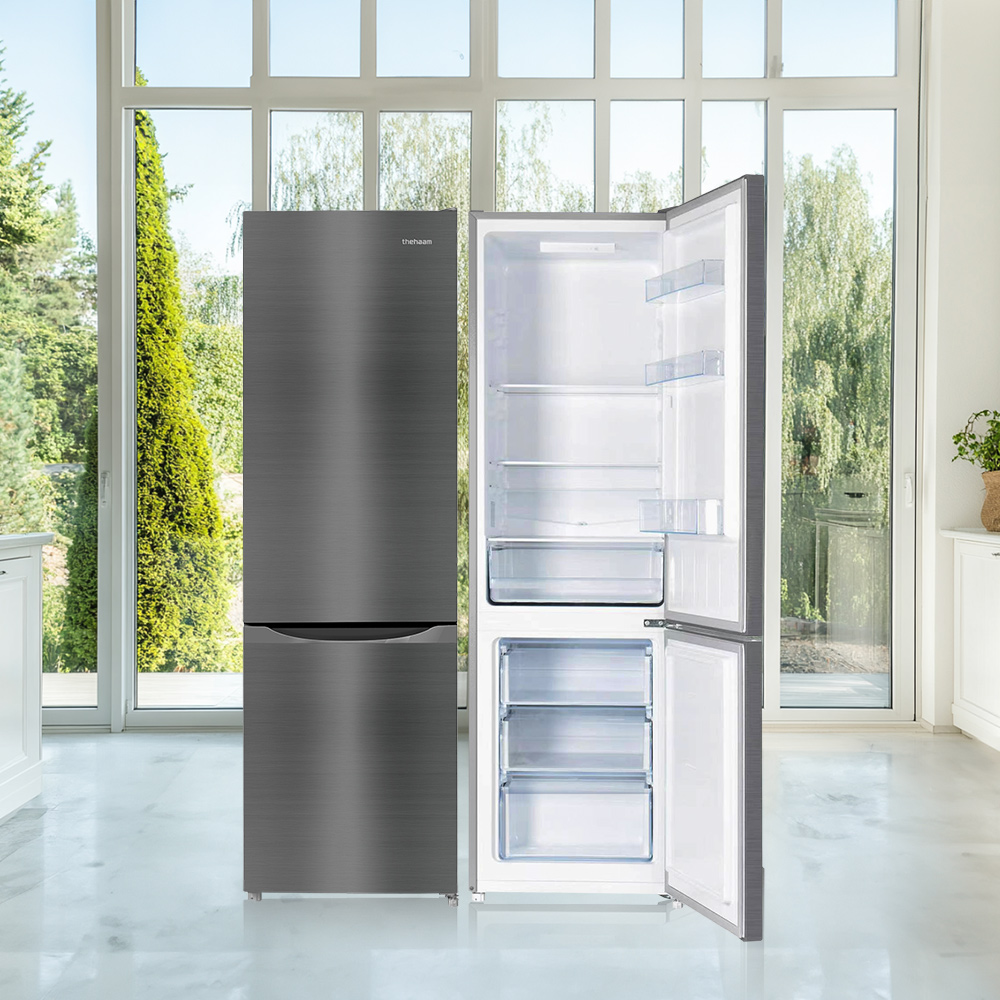 더함 소형 냉장고 2도어 냉장고 R262 왼쪽(좌), 냉동실 3칸 메탈실버