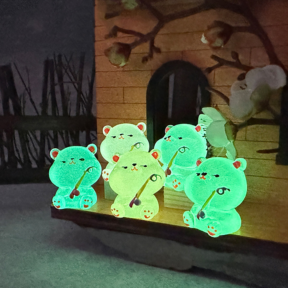 야광 낚시곰 미니어처 곰돌이 동물 테라리움 인테리어 장식 소품 - 상세 이미지 2