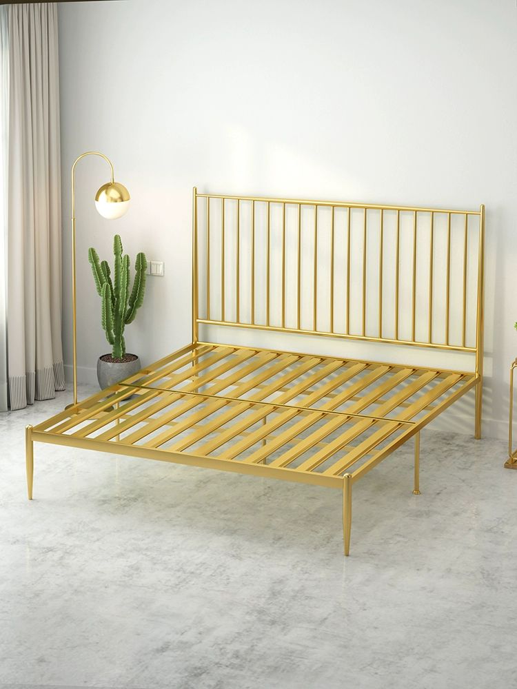 침대 철제프레임 퀸사이즈 철제 사이즈 나무 더블침대 골드 1000mmx1900mm XJ 블랙 배기프레임 - 상세 이미지 4