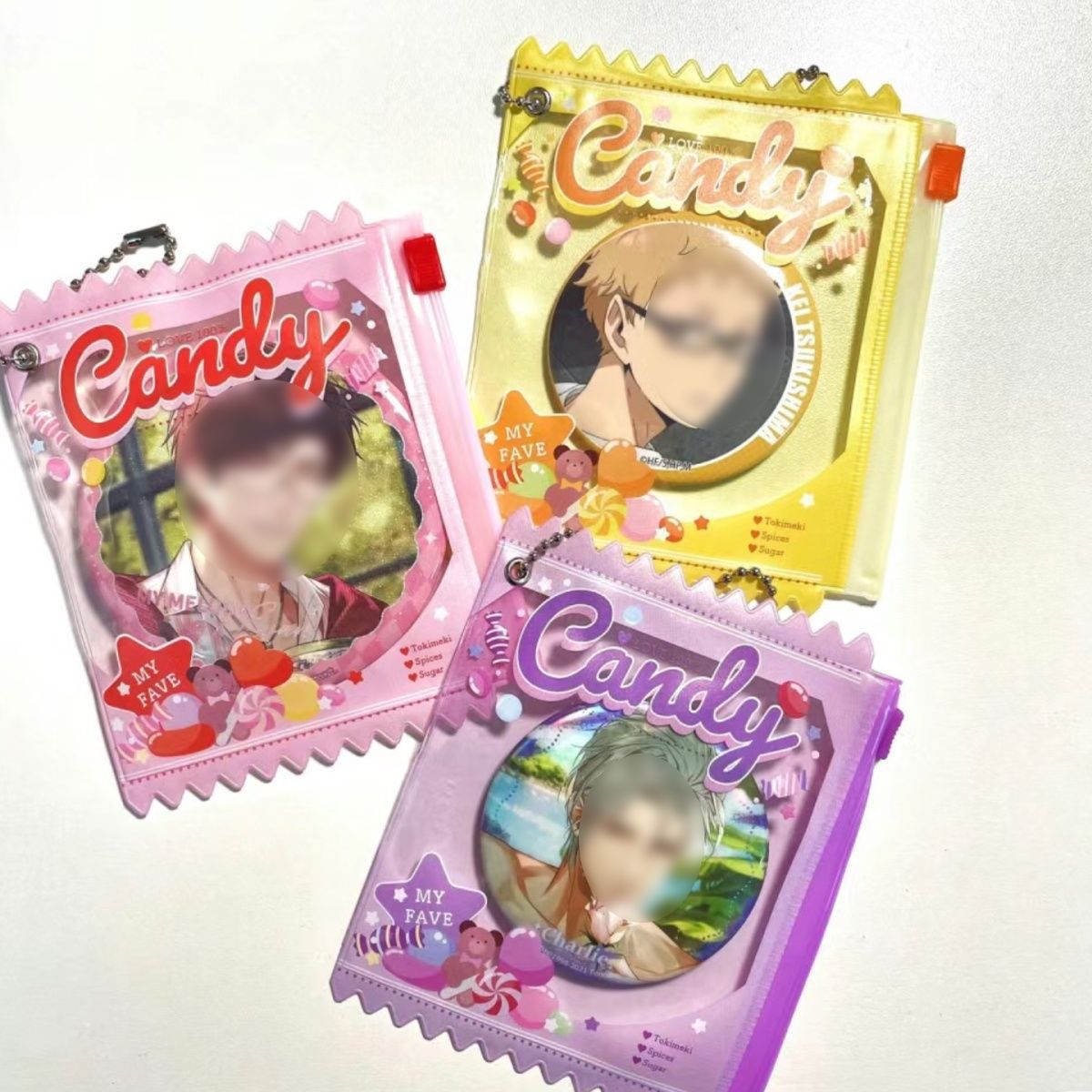 캔뱃지 파우치 캔디 pvc 원형 뱃지 홀더 인형 케이스 키링 미니 파우치 굿즈 - 상세 이미지 4