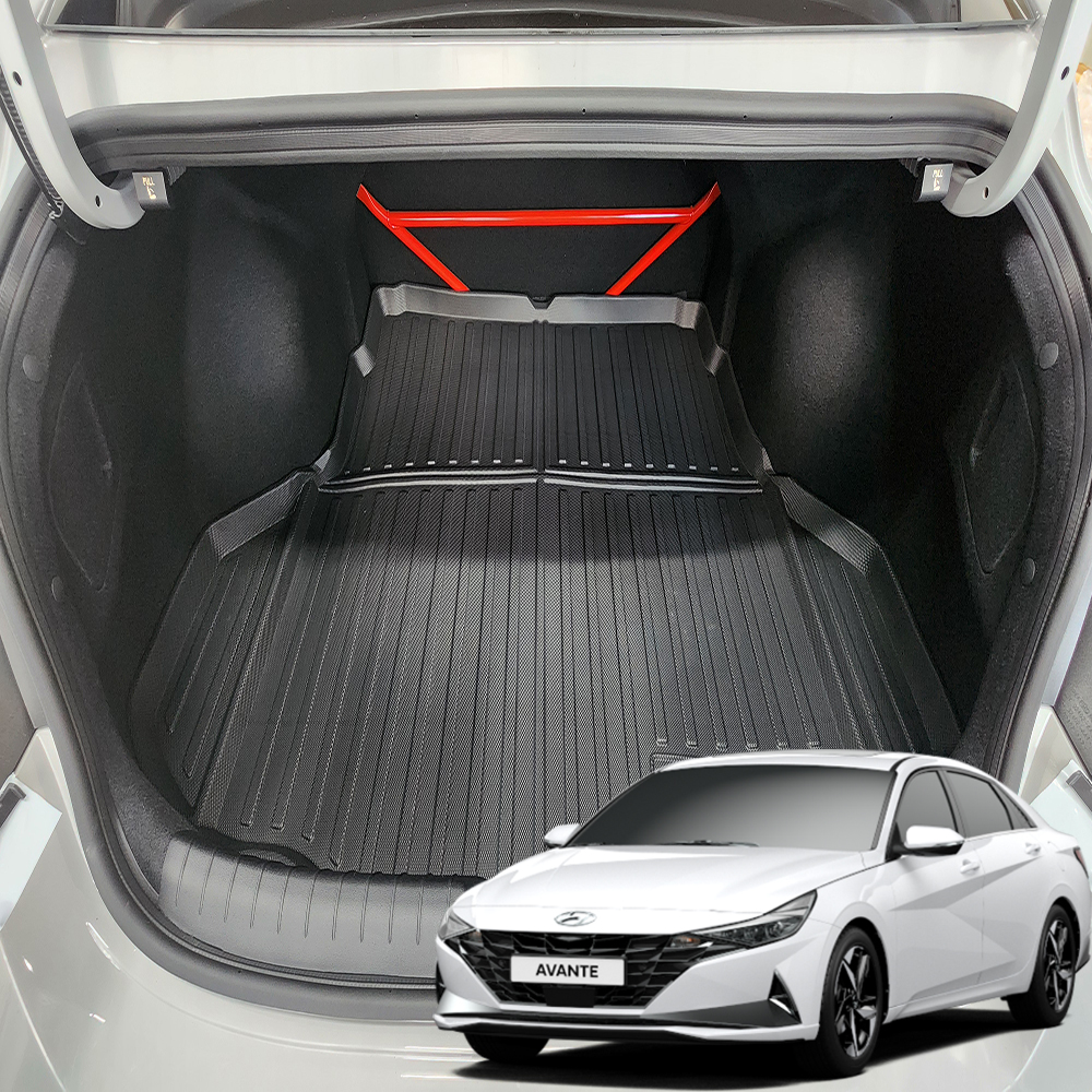현대 아반떼 CN7 아반떼N 카본 풀커버 3D 방수 오염방지 논슬립 차박 차량용 트렁크매트(호환)