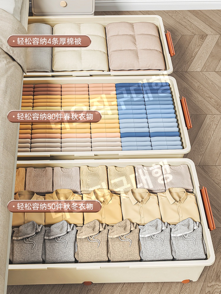 침대하부수납장 언더베드 틈새장 수납 얕은 얕은수납장 침대밑 원룸 슬림형 의류함 - 상세 이미지 5