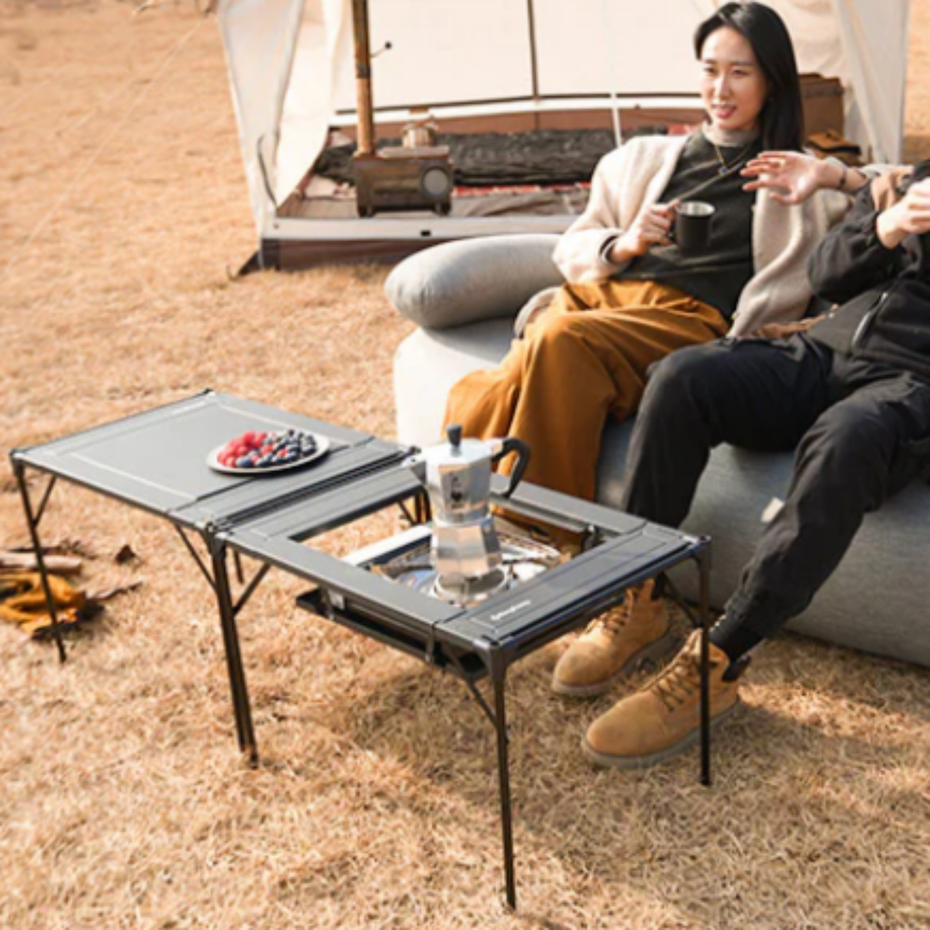 킹캠프 캠핑 화로 테이블 불멍 바베큐 겸용 다용도 테이블 KC1911 LOESS C10