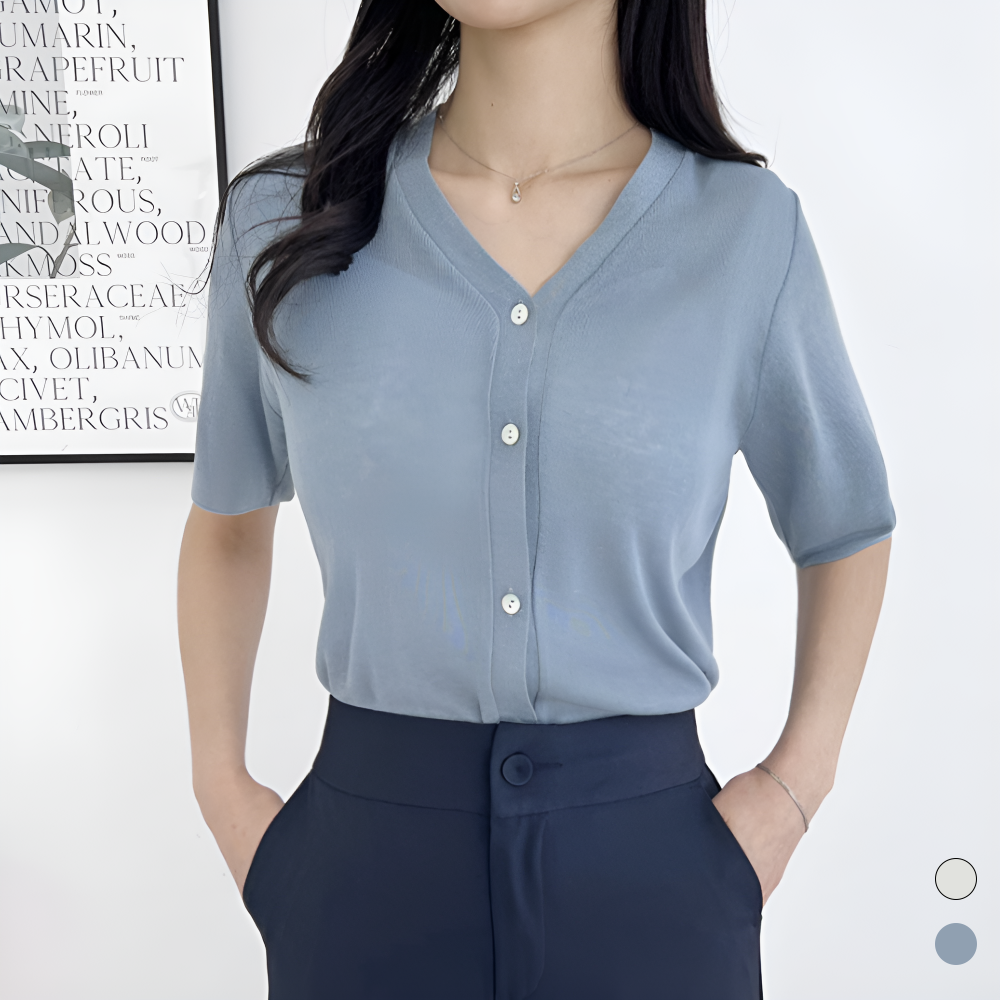 여름용가디건 여성 여름 얇은 니트 반팔 썸머 브이넥 가디건