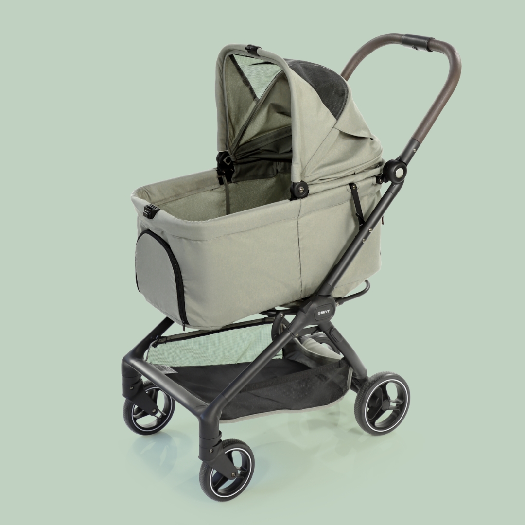 오토폴딩 강아지유모차 NUVY 누비 펫유모차 반려견 개모차 노견 산책 헤이즐그린, FREE(One size)