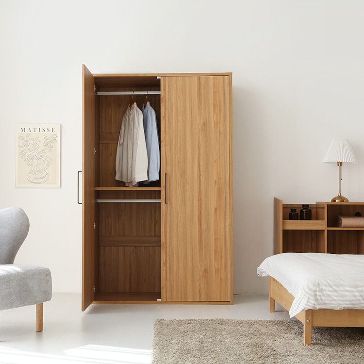 [희망일배송]  미란스 2문 옷장 D타입 WRM195120D 1200x630x1950mm, 2단, 캄포어베니어 1336.0714 - 상세 이미지 5