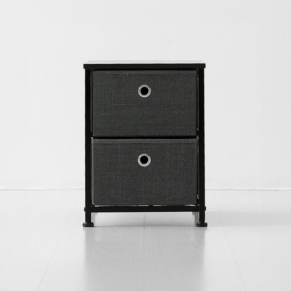 NOVEN 패브릭 미니서랍장 300400 B형 305x405x405mm, 2단, 다크그레이 1277.8068 - 메인 이미지