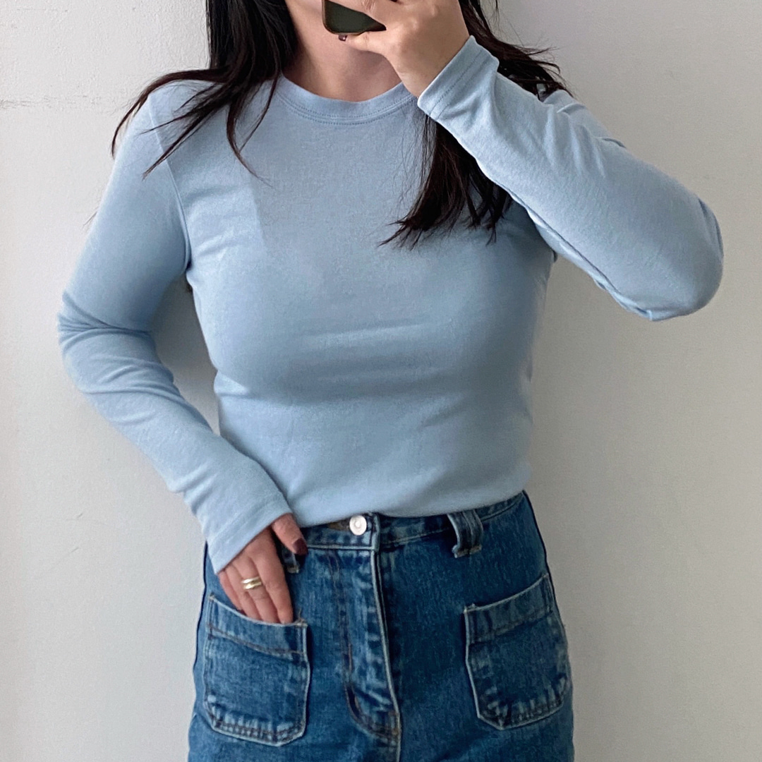 흰티 흰티셔츠 기본이너티 쫄티 - 상세 이미지 2