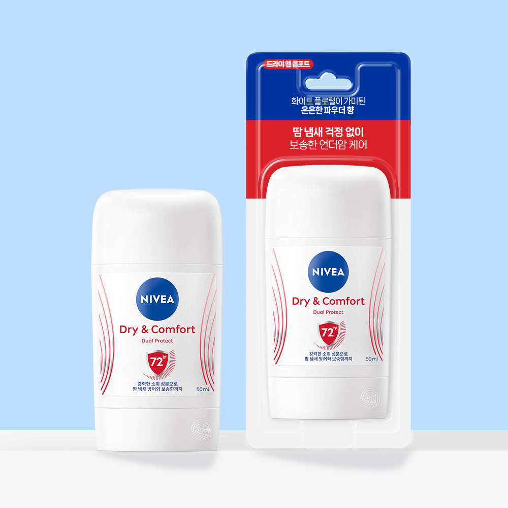 니베아 데오드란트 스틱 드라이 앤 콤포트 50ml, 1개 제품 이미지