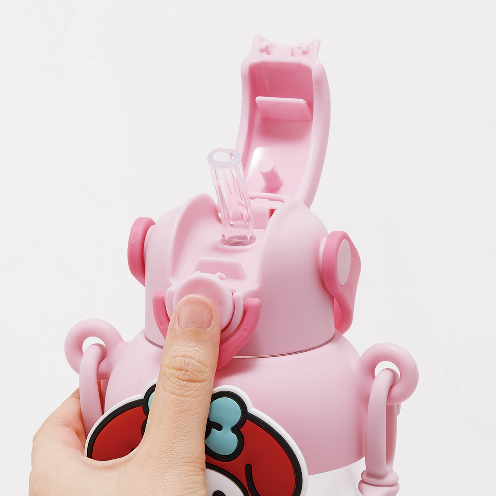 마이멜로디 러버 마스코트 빨대 물병 수통 650ml 캐릭터 텀블러 일본직수입 정품 단일 상품 - 상세 이미지 3