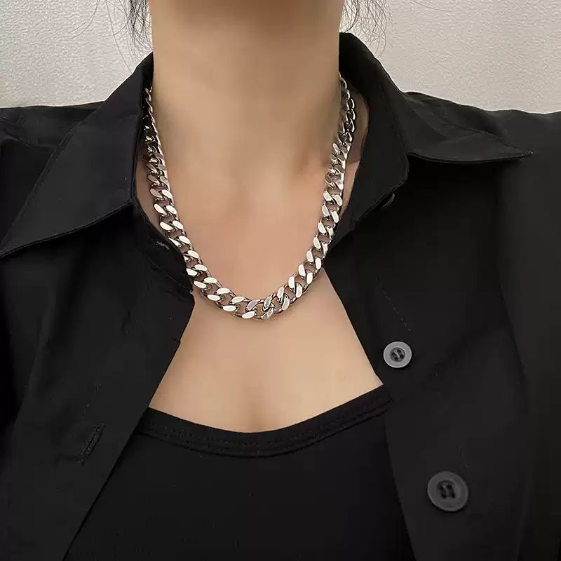 579 체인 목걸이 5mm 7mm 9mm 힙합 체인 쿠바 링크 실버 남녀공용 패션 선물 - 상세 이미지 5