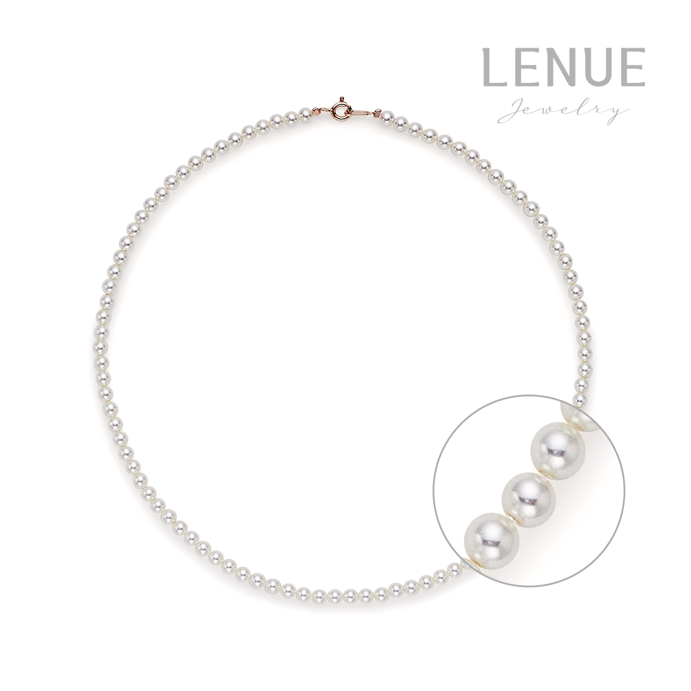 레뉴 4미리 진주 비드 목걸이 / 14K 골드 4mm 클래식 크리스탈 펄 - 상세 이미지 2