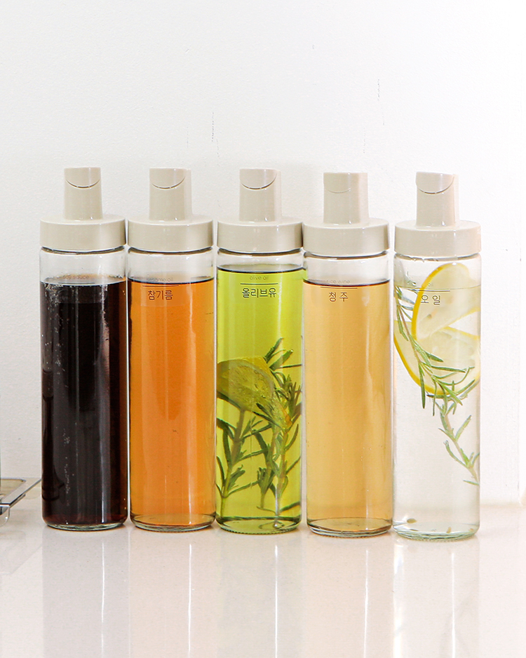 [N배송] 로망키친 아이보리 자동개폐 스마트 오일병 500ml 4P + 스티커 - 상세 이미지 5