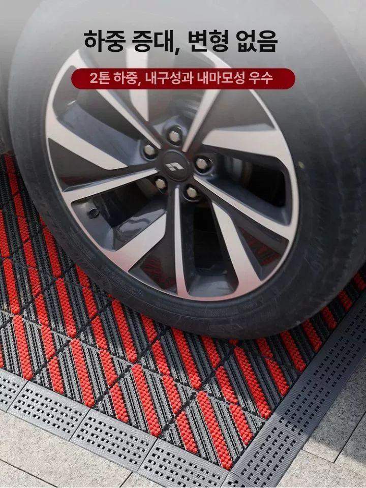 업소용 발매트 매장 먼지제거 매트 털이 출입문발판 그레이 75x120cm 회색 바탕-빨간 브러시 - 상세 이미지 5