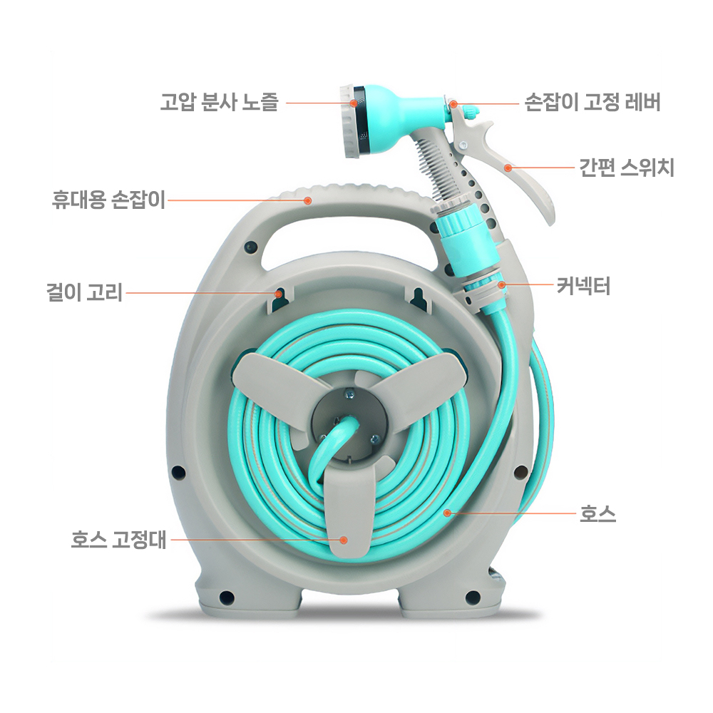 청소 호스 정원 물 분사기 베란다 수도 세차 릴 호수 - 상세 이미지 2