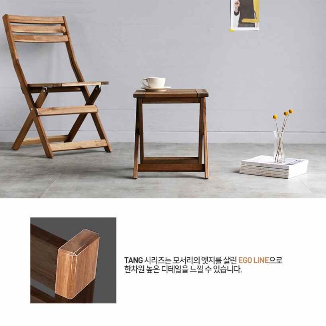 원목사각스툴 등받이없는 의자 빈티지 나무 의자 수툴 - 상세 이미지 2