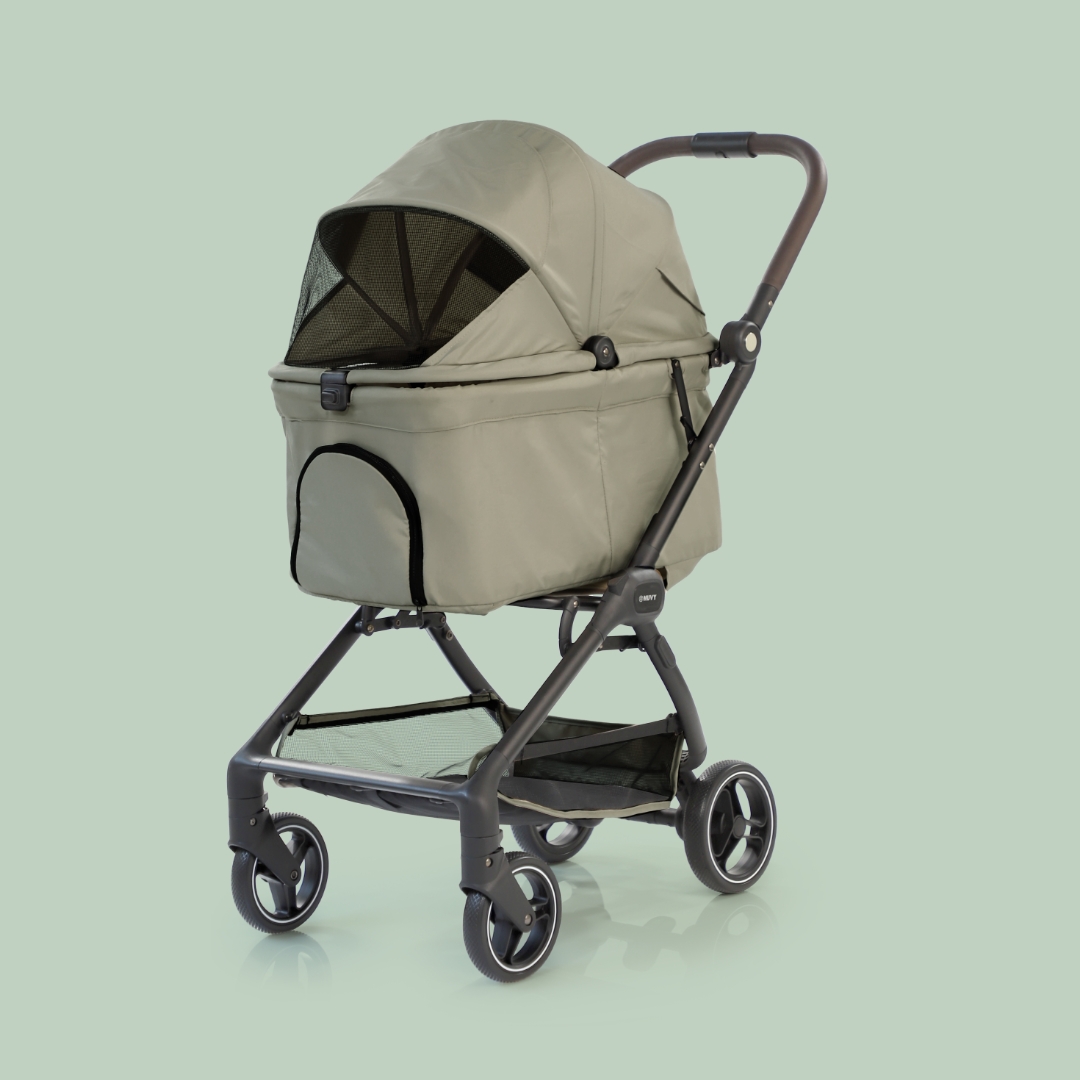 오토폴딩 강아지유모차 NUVY 누비 펫유모차 반려견 개모차 노견 산책 헤이즐그린, FREE(One size)