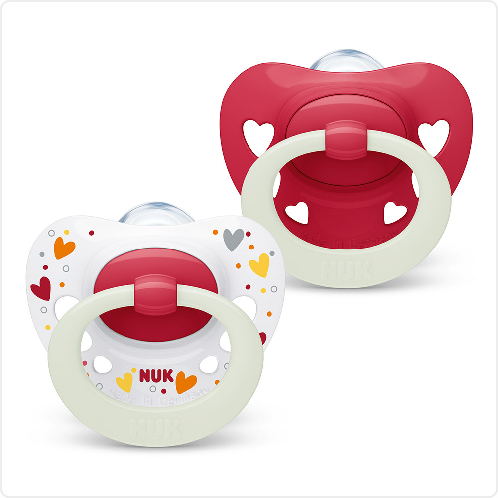 누크 시그니처 야광 쪽쪽이 2개입 S3 (18-36개월), 레드