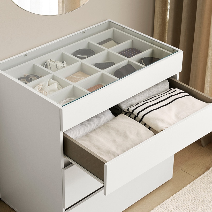 까사미아 뉴로브 에센셜 드레스룸 서랍장 798x528x820mm, 4단, 라이트그레이