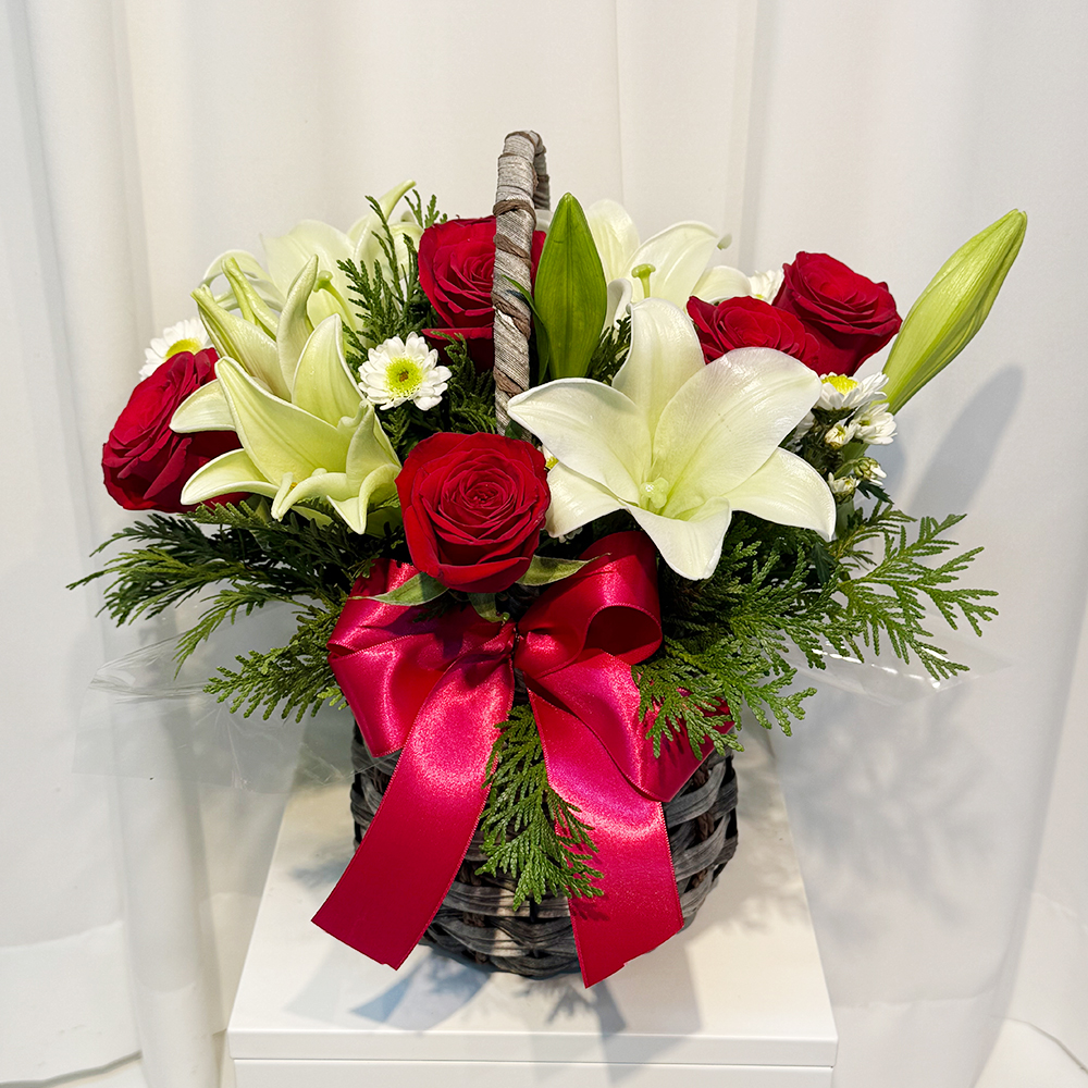충남 천안 백합 장미 꽃바구니 플라워 생화 생일 기념일 발렌타인데이 축하 감사 전국꽃배달